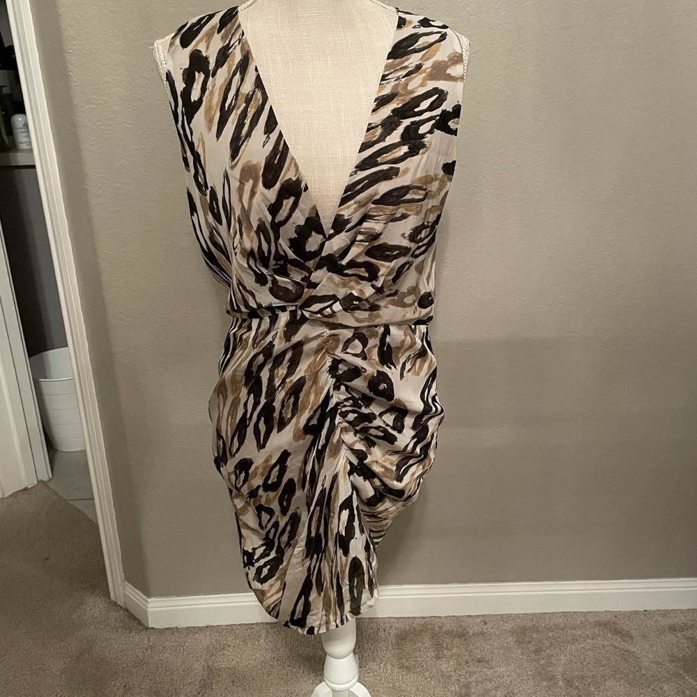 Sexy Myne asymmetrical touched silk dress